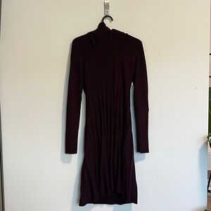 Calven Kline Turtleneck Dress - Women's Fashion, Long Sleeve, Elegant Burgandy